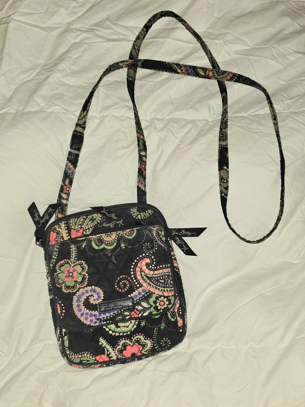 Vera Bradley Black Paisley Crossbody Bag